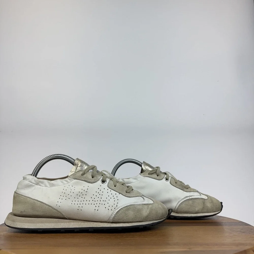 Womens P448 Audry White Leather Comfort‎ Casual Sneakers Shoes Size EU 38 GUC